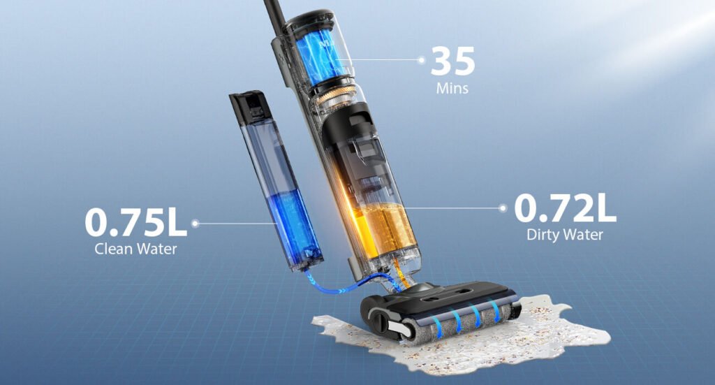 Wet dry vacuum cleaner two water tank